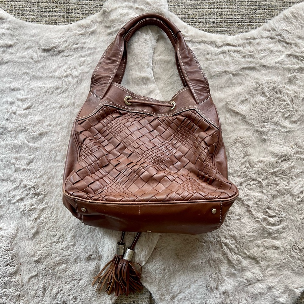 Lancel Woven Braided Leather Hobo Tote - Picture 3 of 16